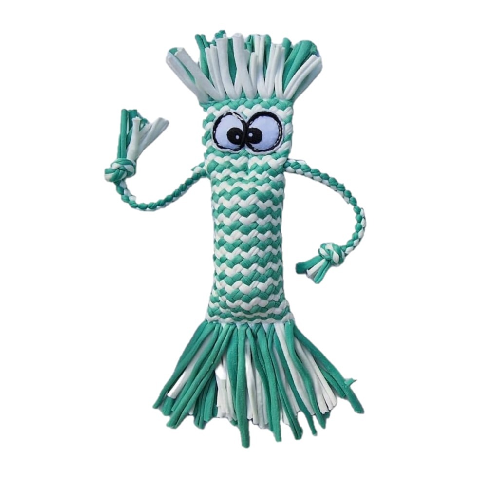 Csipogós fonott baba kutya játék