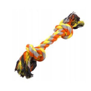 Nunbell két csomós kutyajáték kötél-L - Narancs