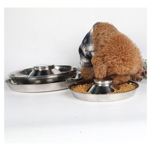 Rozsdamentes etetőtál kölyök kutya elválasztására - S