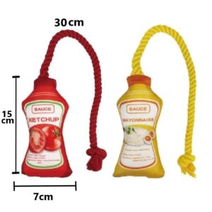 Rágható plüss kötél játék kutyáknak-Ízesítő szósz - Nagy