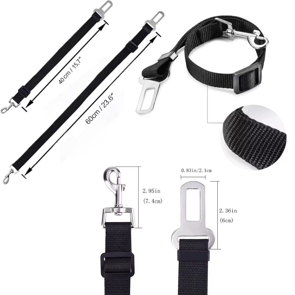 Kisállat biztonsági öv járművekbe-nagy - Fekete