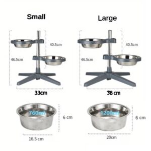 Kisállat duplán rögzített tál-állíthatós - Nagy