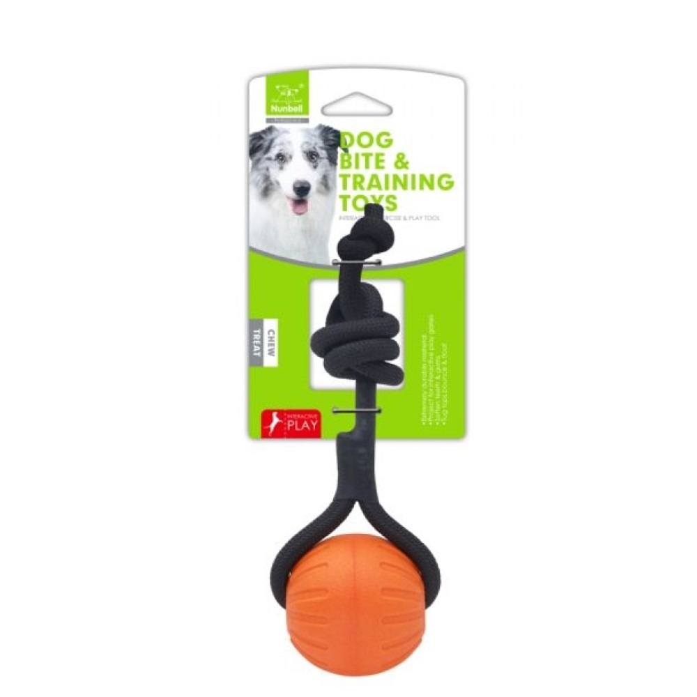 Nunbell zsinóros labda kutyáknak-kicsi - Narancs