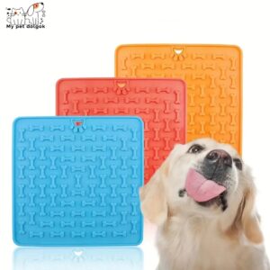 Szilikon kutya evéslassító nyalószőnyeg-csontos minta