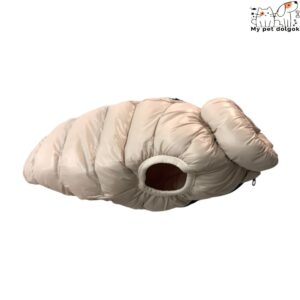 Vízálló bélelt kutya pehely kabát -bézs - XXL