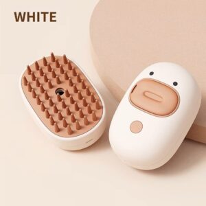 3 in1 Elektromos gőzös masszázs kefe - kacsa design - Fehér