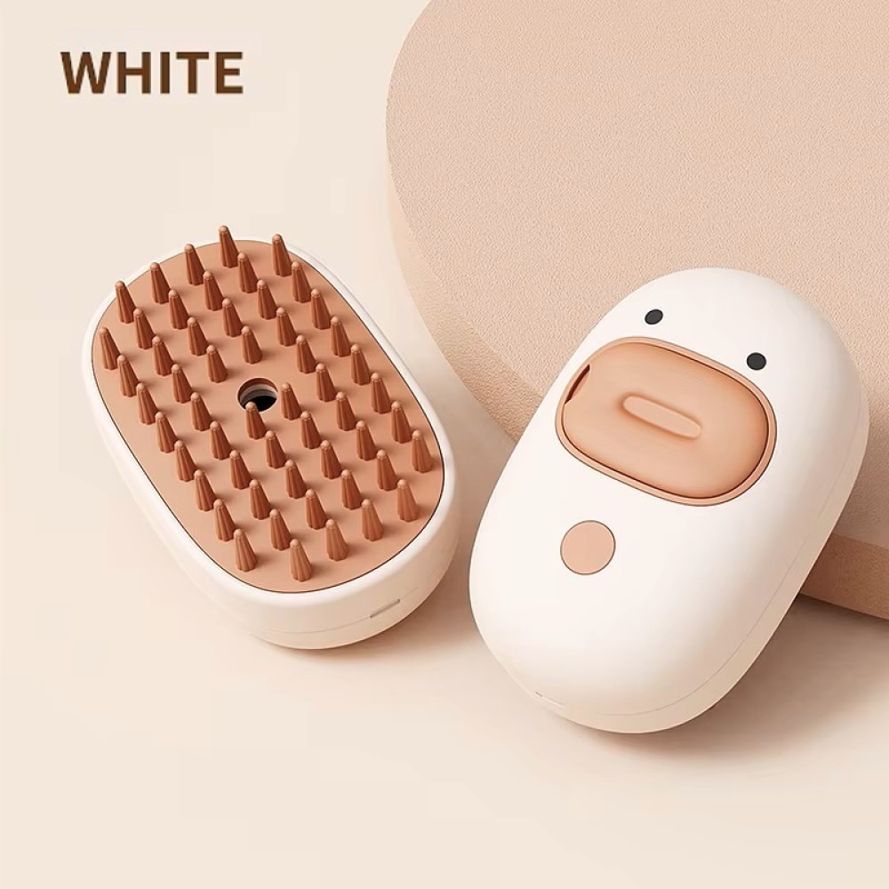 3 in1 Elektromos gőzös masszázs kefe - kacsa design - Fehér