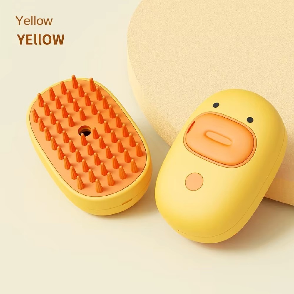 3 in1 Elektromos gőzös masszázs kefe - kacsa design - Sárga