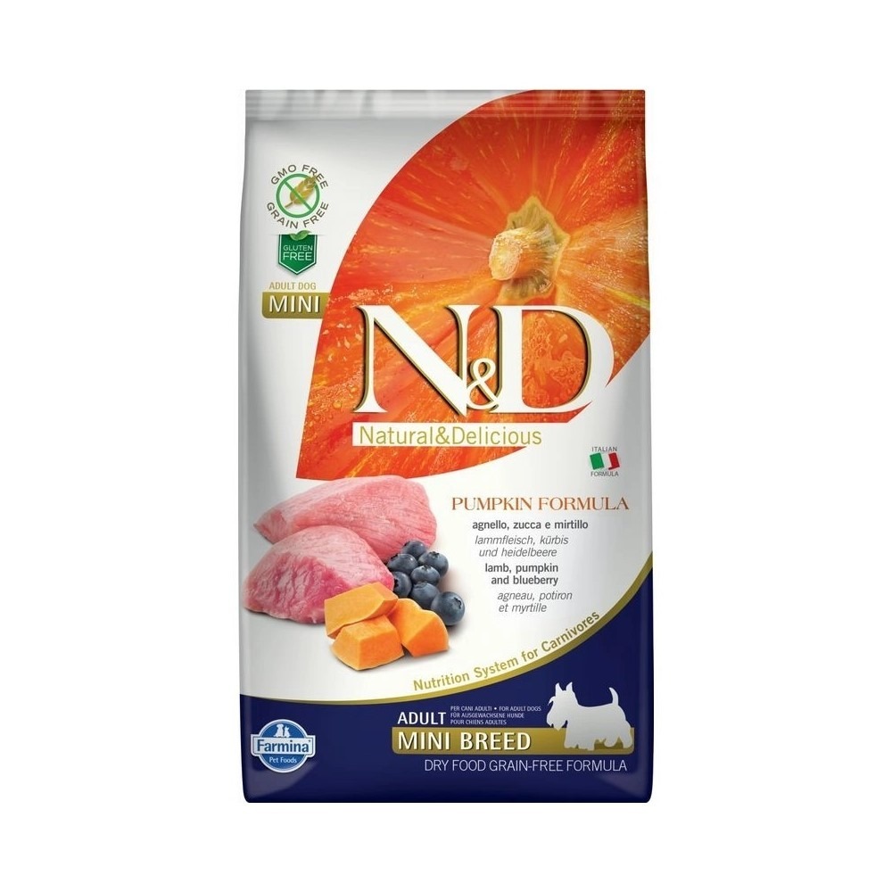 N&D Dog Grain Free bárány & áfonya sütőtökkel adult mini 2