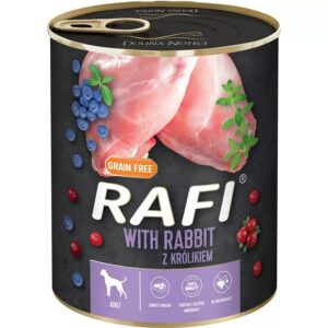 Rafi Adult Gabonamentes konzerv 800g-Nyúl és Áfonya