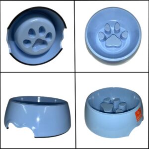 Melamin habzsolásgátlós etető tál - kicsi - Kék