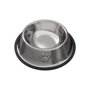 Rozsdamentes fém kutyatál gumitalppal 18-34cm - XL