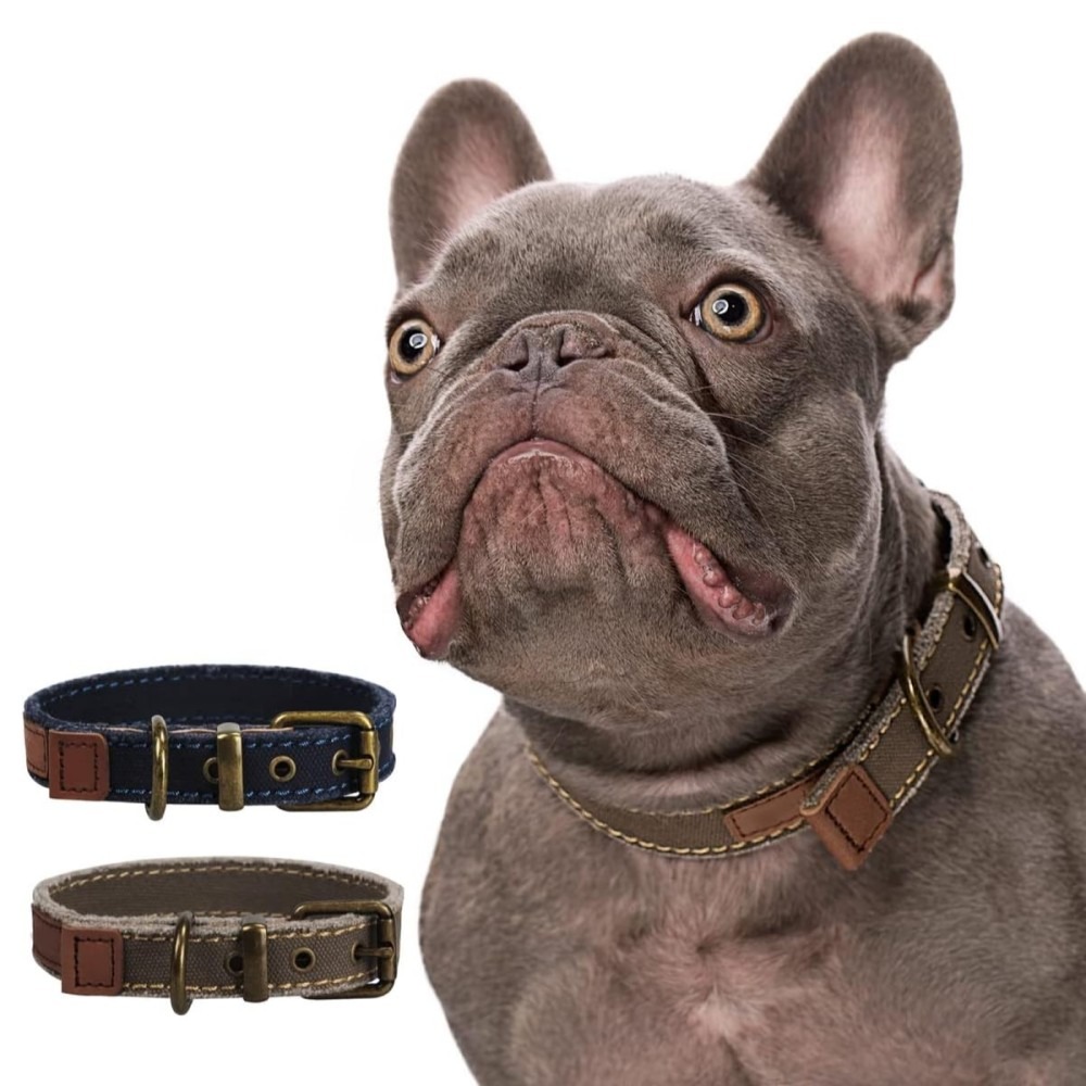 Vintage farmer nyakörv kisállatoknak -M - Khaki