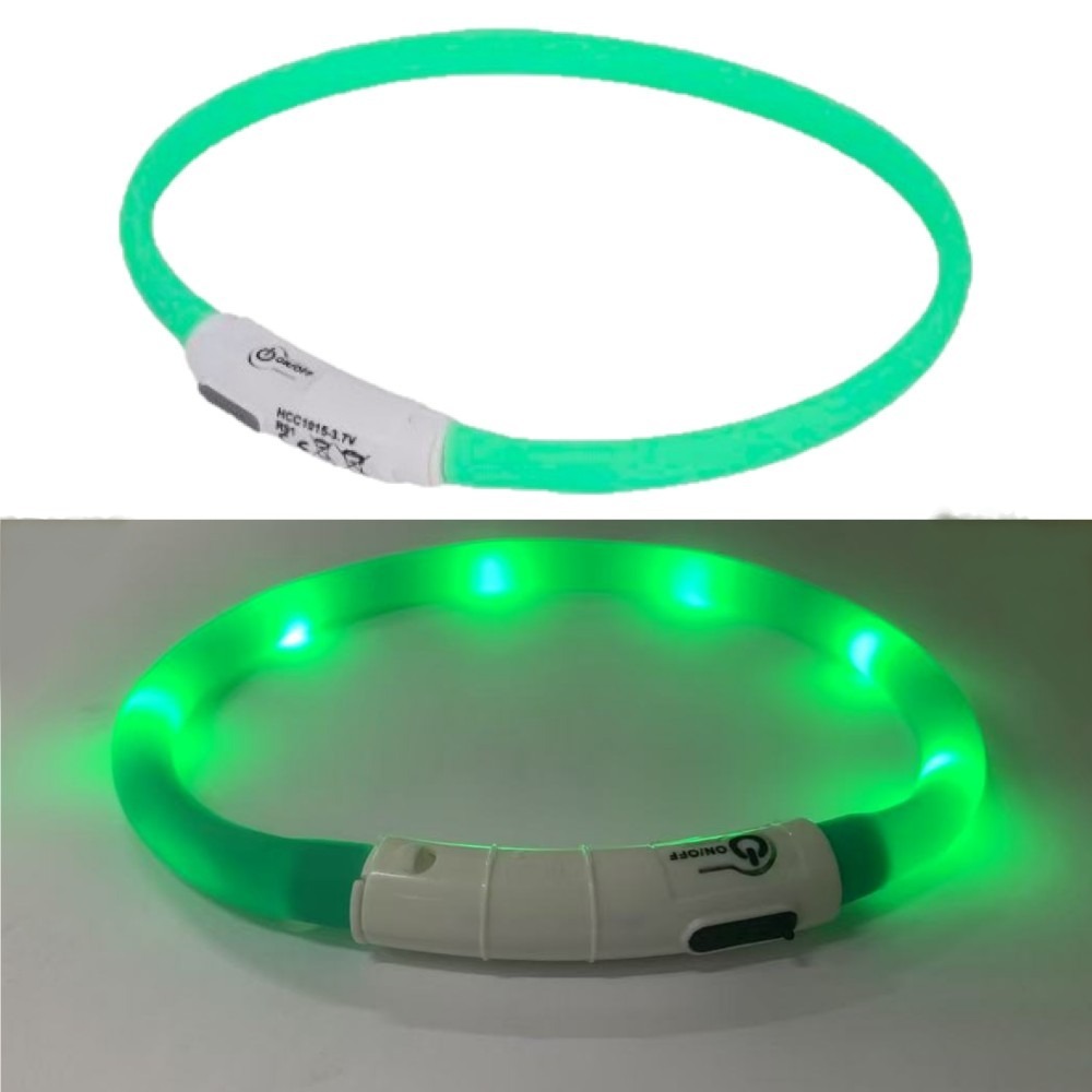 LED vágható világítós nyakörv- 56cm - Zöld