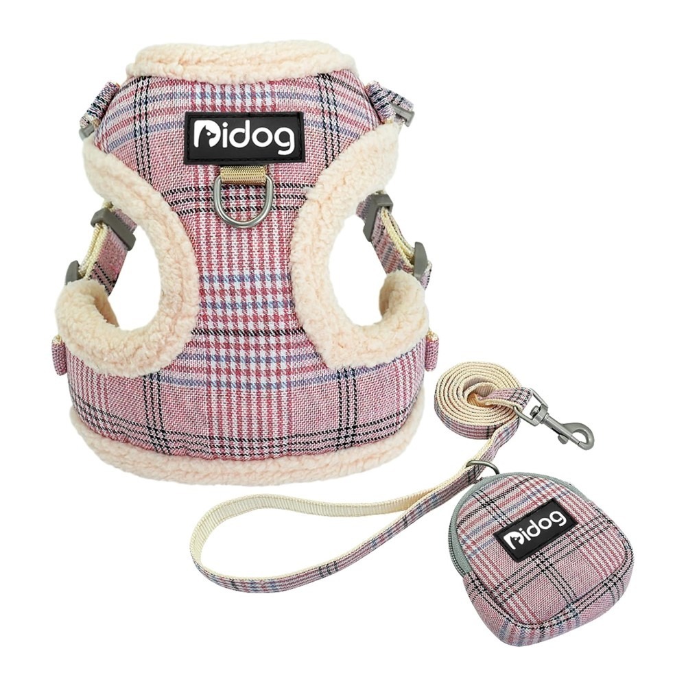 Didog kutya mellény hám és póráz szett aranyos táskákkal-S