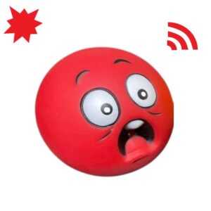 Vicces csipogó rágójáték kutyáknak-Piros Emoji