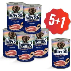 Happy Dog Pur Kacsahúsos Konzerv – France 400g - 6x400g