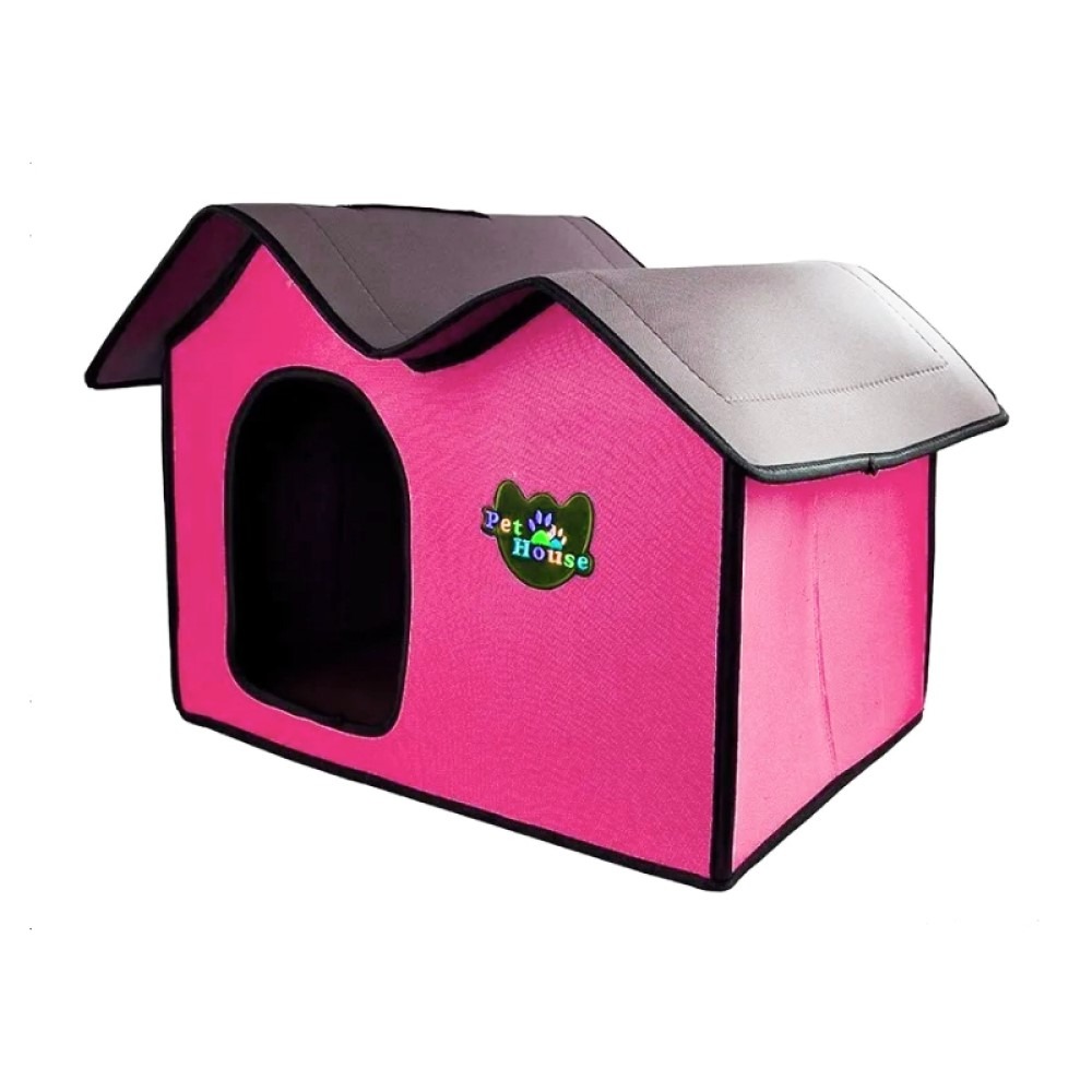 Hordozható kisállat házikó-két tetős - Rózsaszín