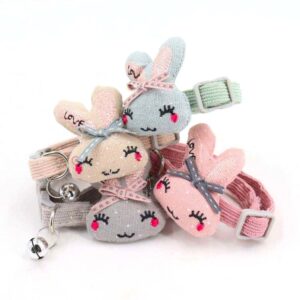 Kisállat állítható nyakörv haranggal -Rajzfilmes nyuszi