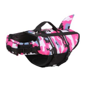 Cápauszonyos terepszínű kisállat mentő& úszómellény -Rózsaszín - L