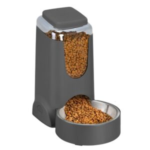 Kisállat automata etető rozsdamentes acél tállal -3