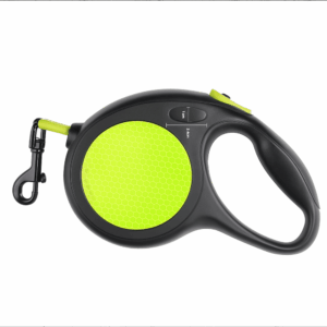 Kutya fényvisszaverős automata póráz  – 5 m - Fekete