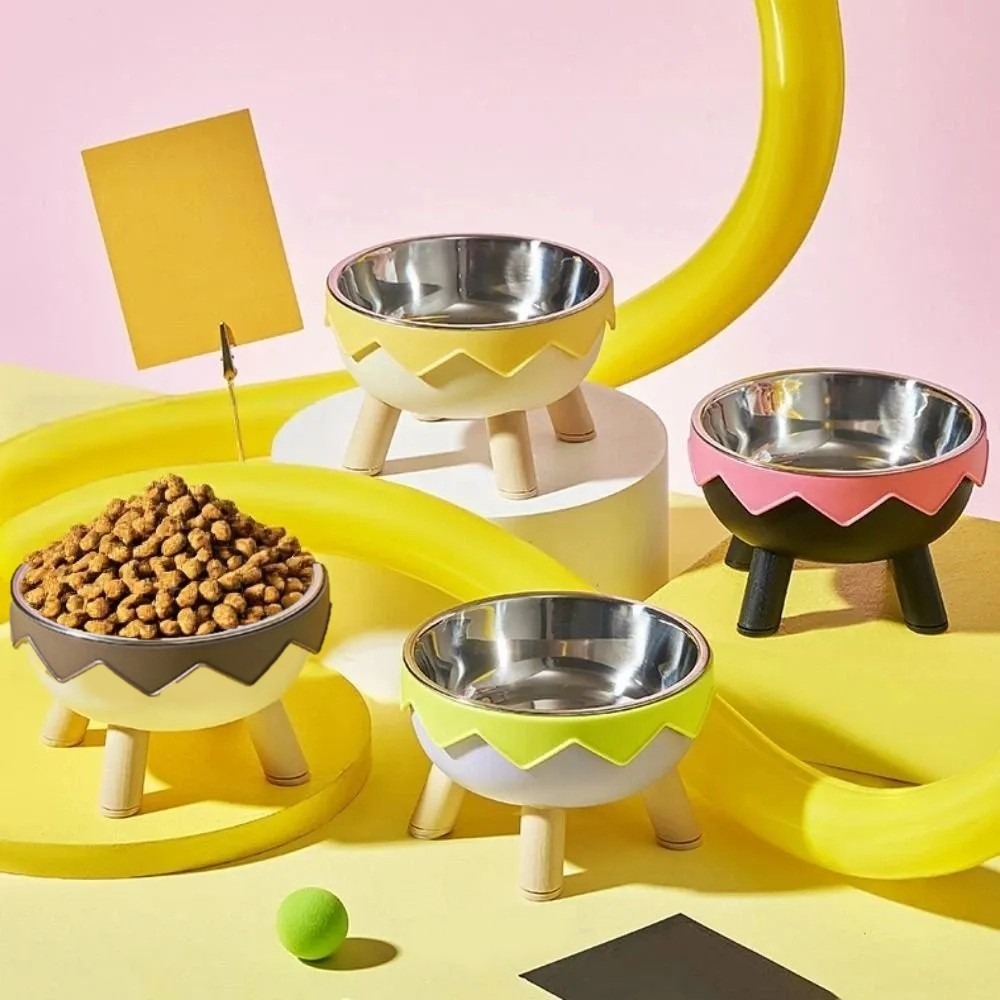 Magasított lábas kisállat tál 3 az 1-ben - Tojás mintájú