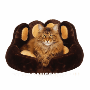 Mancsnyom alakú komfort fekhely kivehető párnával - 60cm - Barna