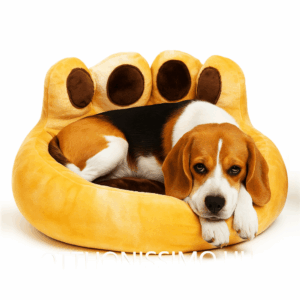 Mancsnyom alakú komfort fekhely kivehető párnával - 60cm - Sárga