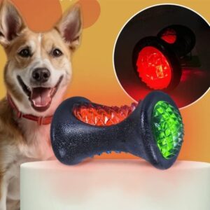 TPR LED-es súlyzó alakú erős játék kutyáknak-12x7