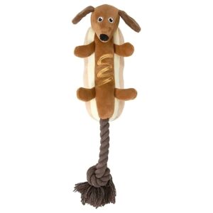 Tacskó plüss hot-dog játék kutyáknak
