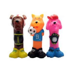 Csipogós álló gumi kutyák - 16x7cm - Rózsaszín