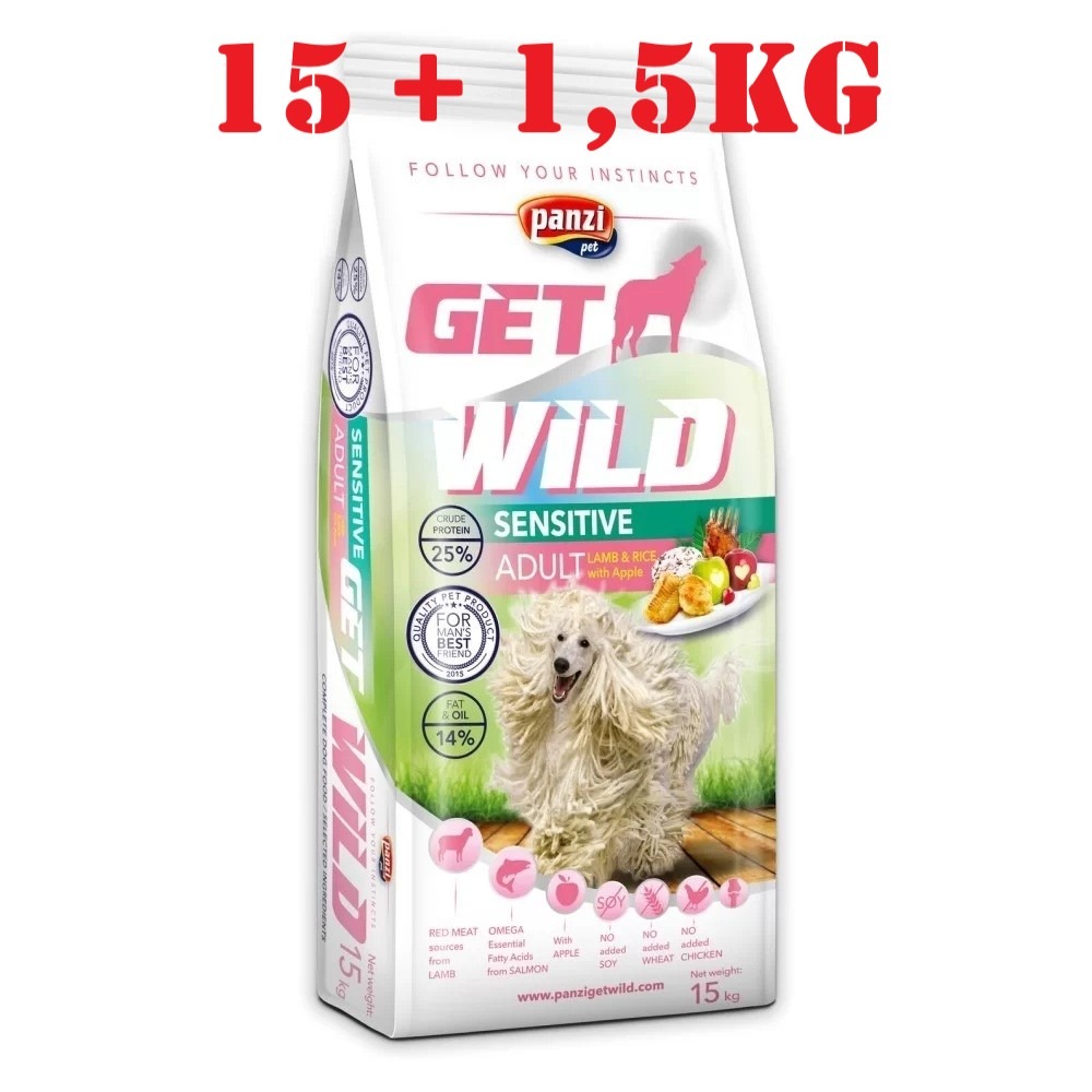 Panzi GetWild Adult Sensitive Lamb & Rice with Apple – 15 + 1