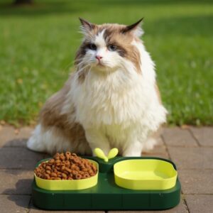 Levélcsírás dupla tálkészlet kisállatoknak - Sötétzöld