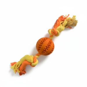 Vaníliás fogtisztító labda kötéllel - Narancs