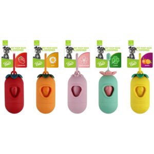 Hordozható kutya zacskó tartó - Szélmalom mintás - Zöld