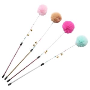 Macska csörgős játékpálca -Plüss gombóc