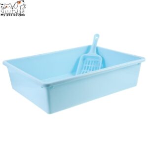 Szimpla macska alomtálca lapáttal - Kék