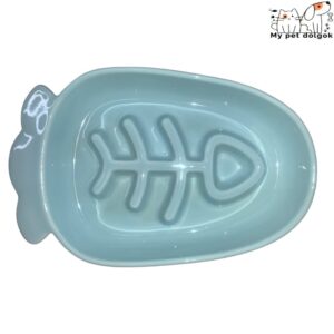 Hal mintájú kerámia evéslassító cicatál - Halványkék