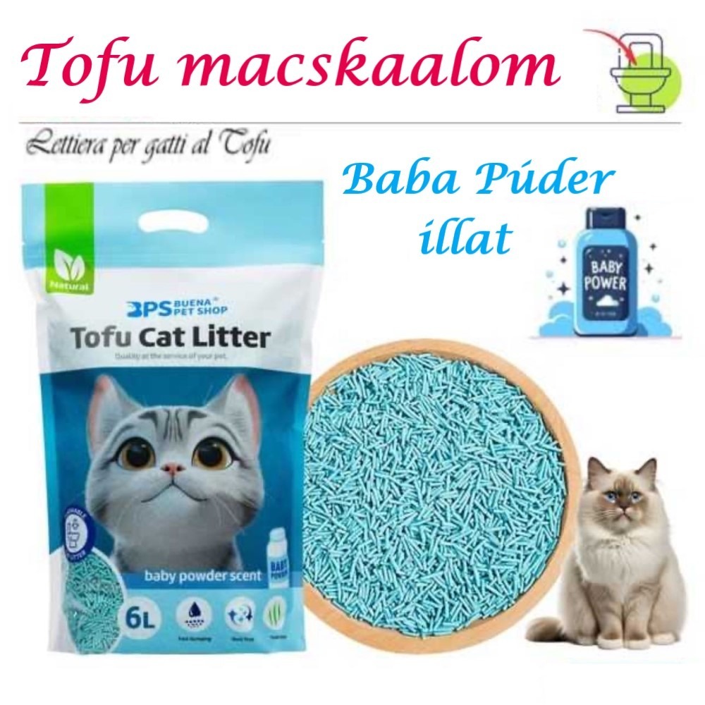 Babapúder illatú Tofu macskaalom-6L