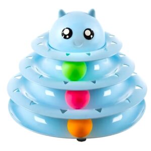 3 Szintes játéktorony macskáknak – Guruló labdás szórakoztató játék