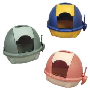 Fedett Macska WC Lapáttal - Zöld