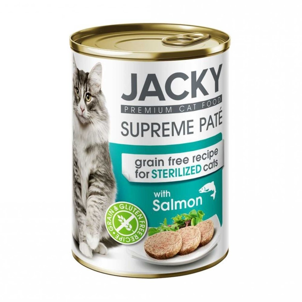 Jacky steril macska konzerv pástétom lazac- 400g(gabonamentes)