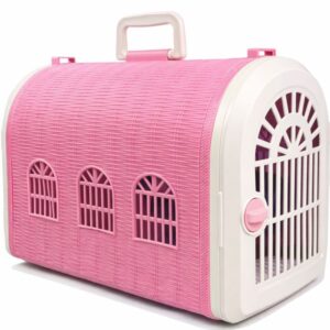 Fonott hatású Francia ablakos kisállat szállítóbox - Rózsaszín