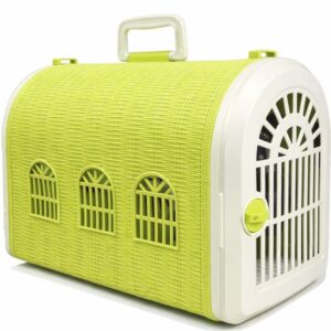 Fonott hatású Francia ablakos kisállat szállítóbox - Zöld