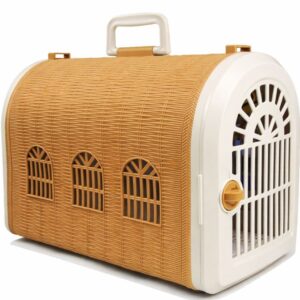 Fonott hatású Francia ablakos kisállat szállítóbox - Barna