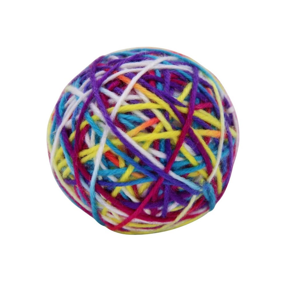 Macska fonalas játéklabda csörgővel-10cm