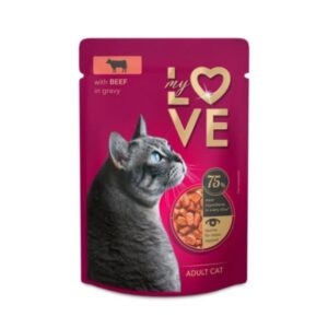 My Love alutasakos felnőtt macskaeledel marha szószban 85g