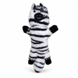 Zörgő és csipogó plüss kutyajáték – zebra