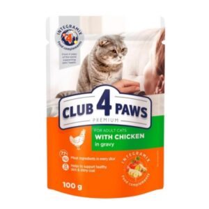 Club 4 Paws Prémium Felnőtt Macska Alutasak-Csirke szószban 100g